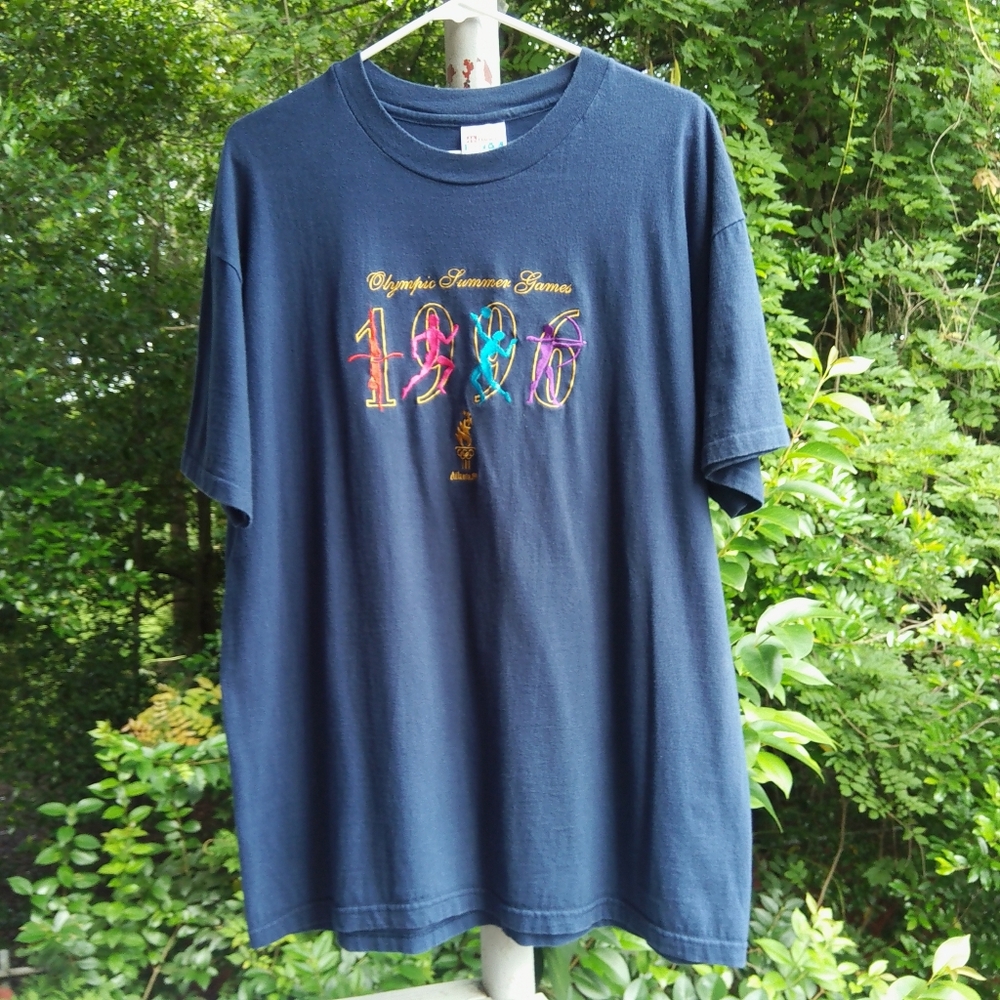 Vintage 1996 Olympics Summer Games Blue  Tshirt XL